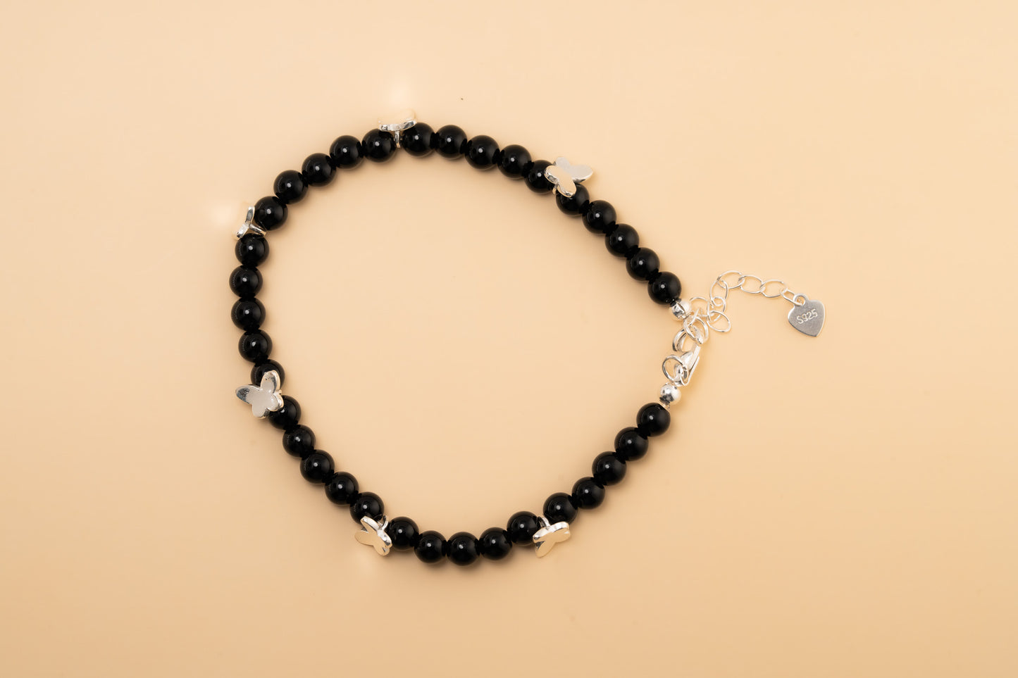 Butterfly Noir Handmade Beaded Bracelet