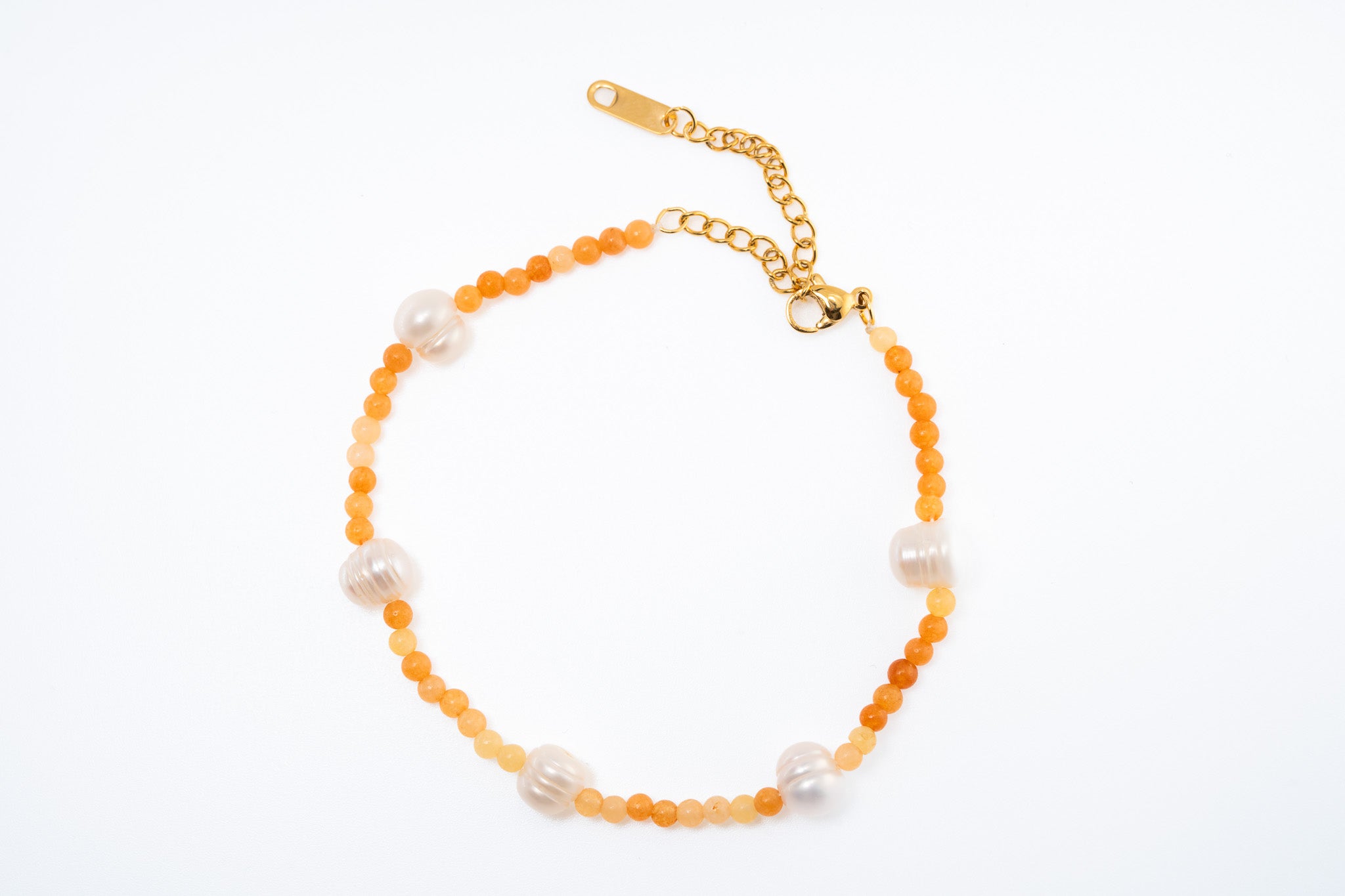 Beaded Natural Stone Baroque Pearl Bracelet