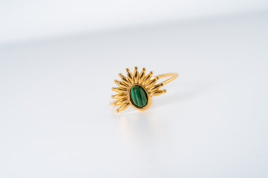 Malachite Pine Adjustable Ring