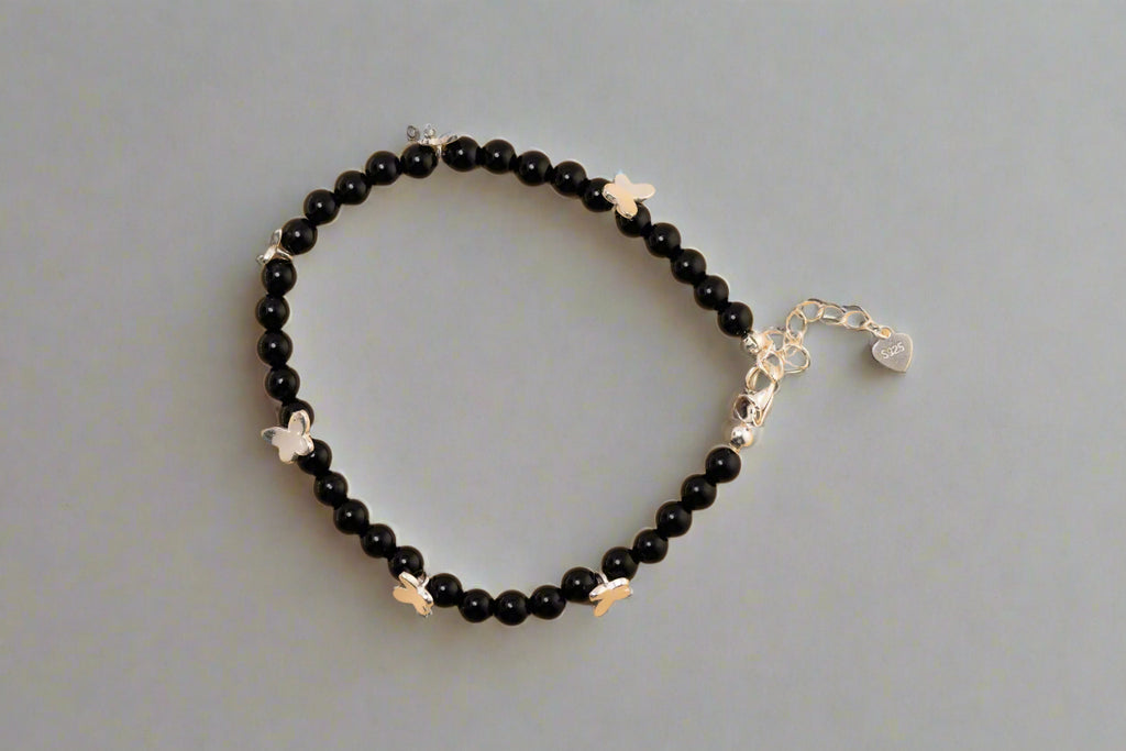 Butterfly Noir Handmade Beaded Bracelet