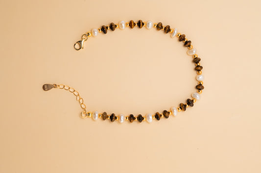 Golden Tiger's Charm Beaded Bracelet