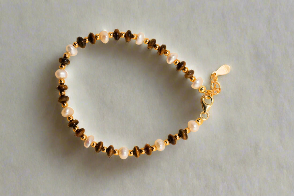 Golden Tiger's Charm Beaded Bracelet