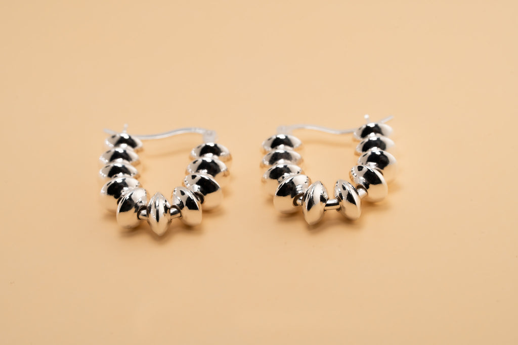 Chunky Chic Abacus Beads Hoop Earrings