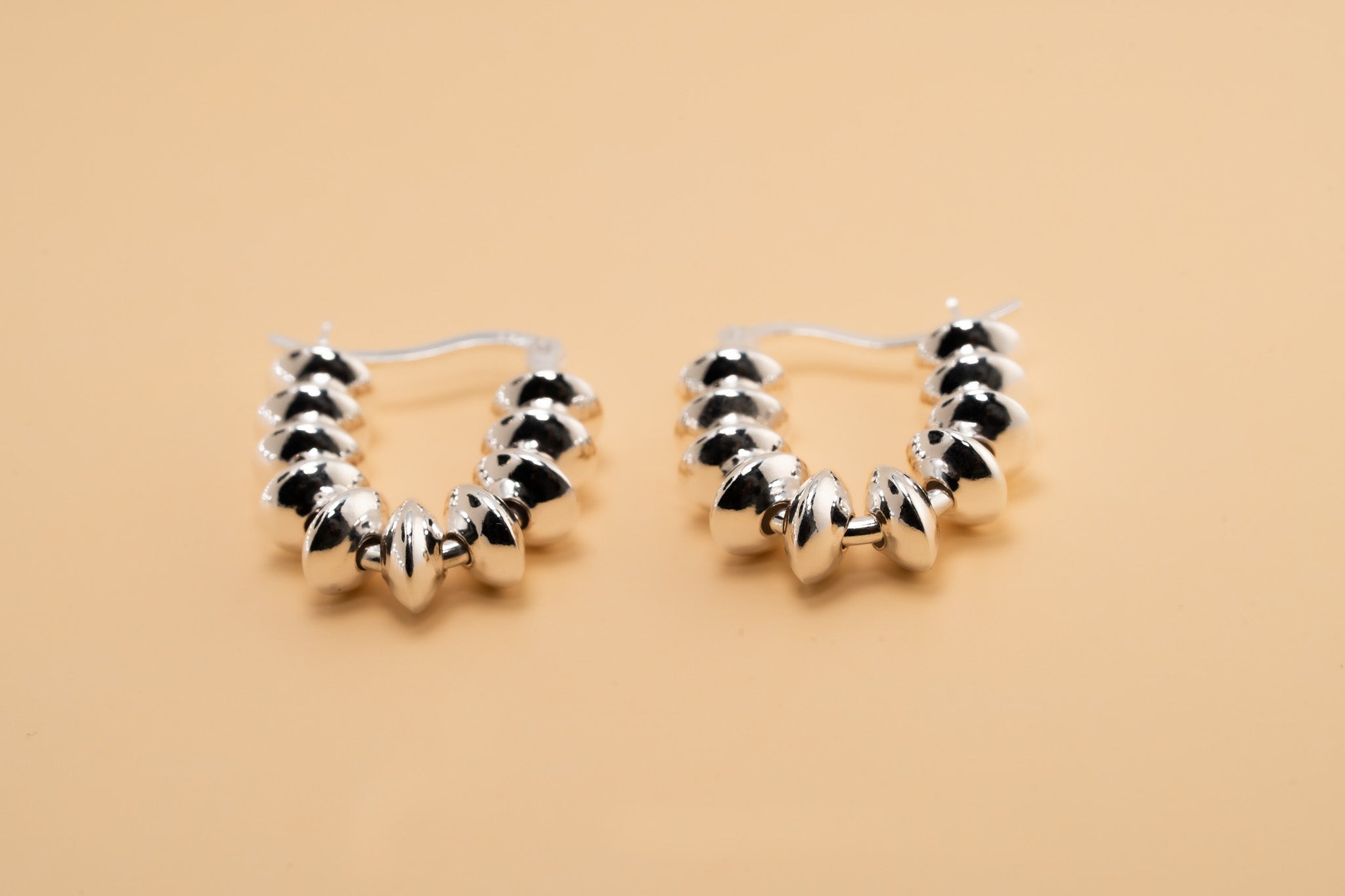 Chunky Chic Abacus Beads Hoop Earrings