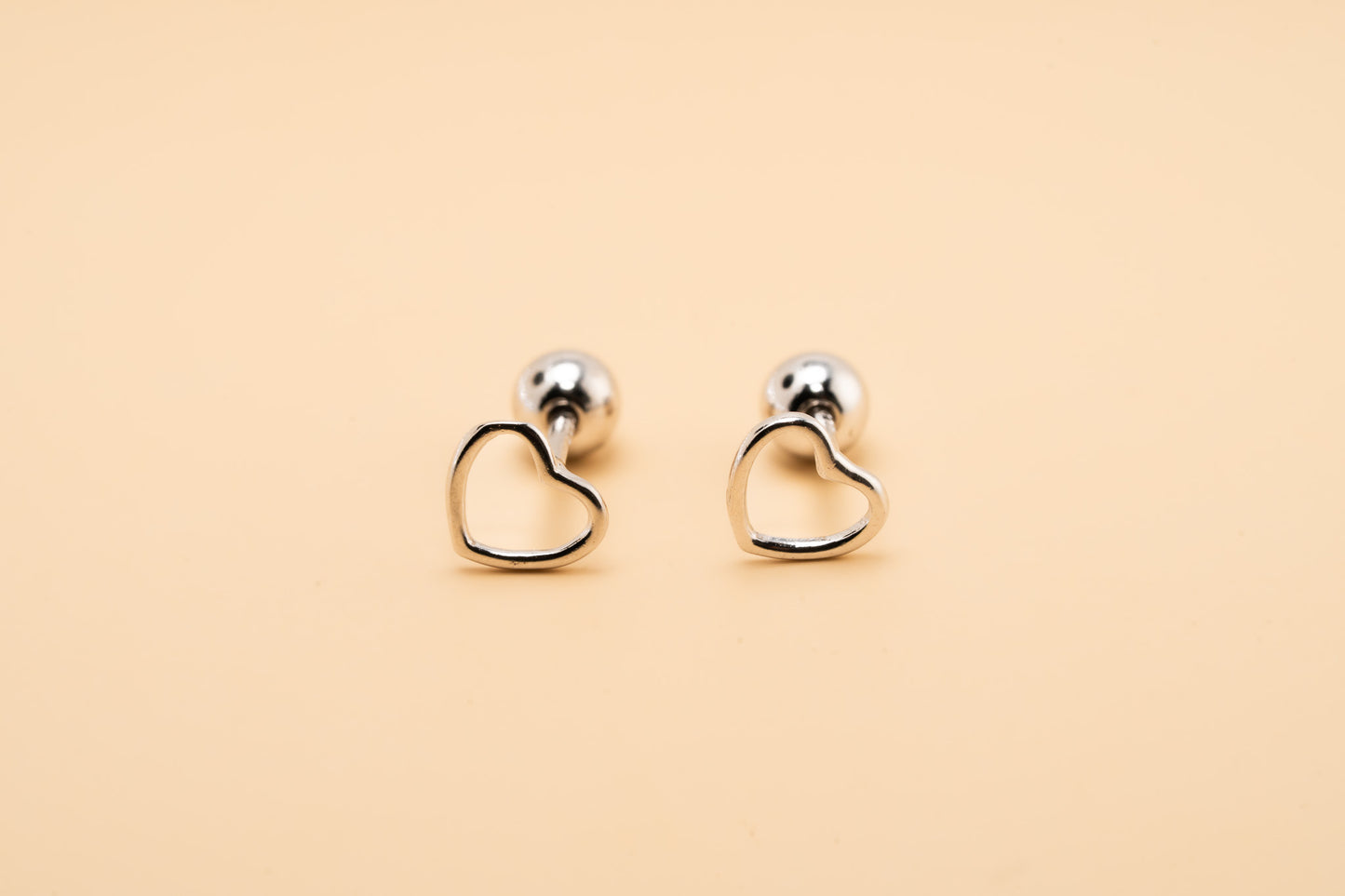 Heart Shape Ball Stud Earrings