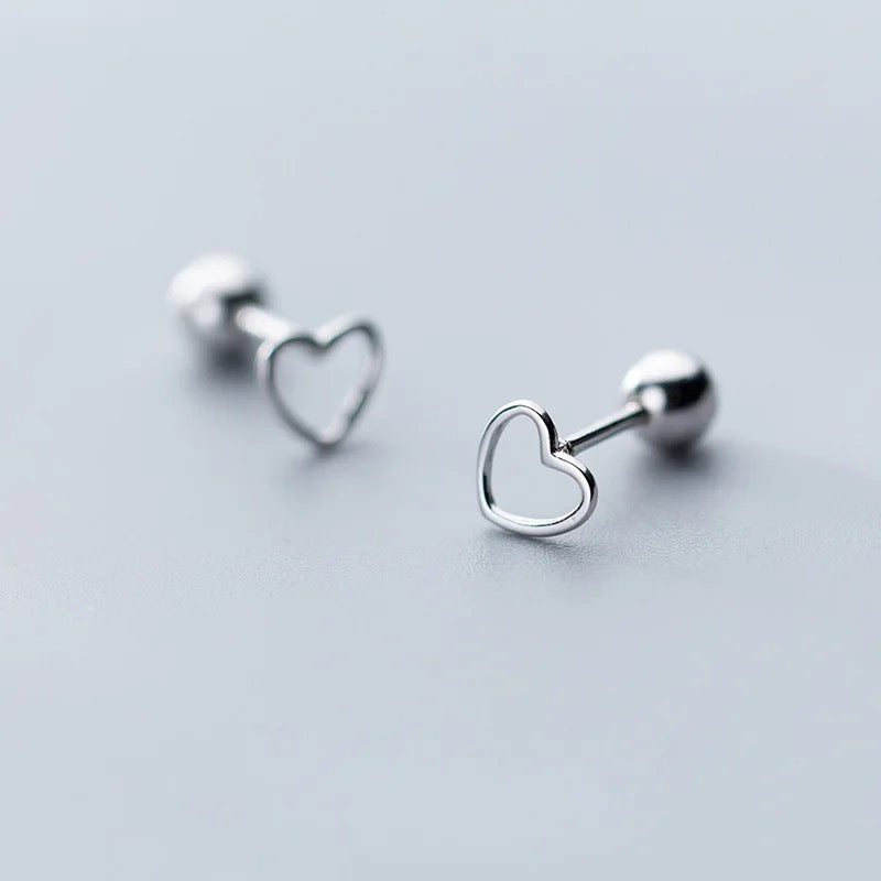 Heart Shape Ball Stud Earrings