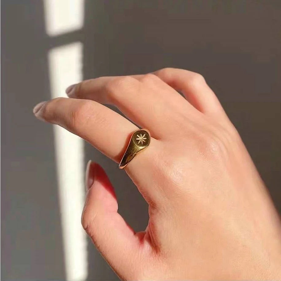 18K Gold Plated Signet Ring