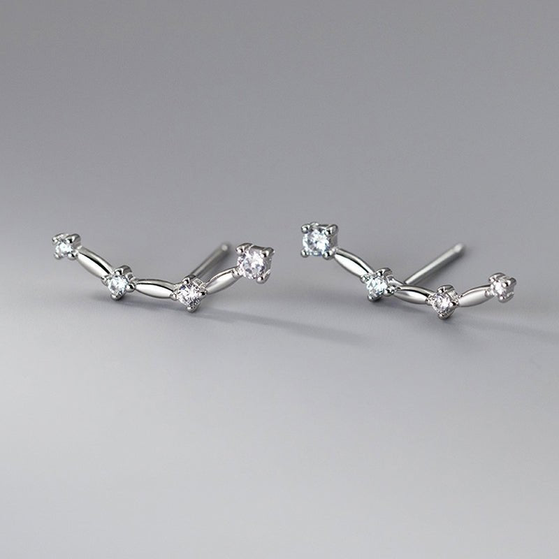 Sterling Silver CZ Arch Earrings
